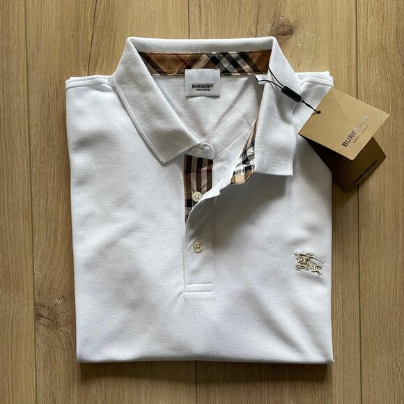 burberry men's white color polo t-shirt xlarge - Picture 1 of 6